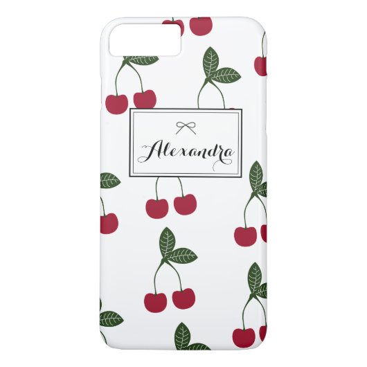 Red Cherries Muster Personalisiert iPhone 7 Plus Case-Mate iPhone Hülle (Rückseite)