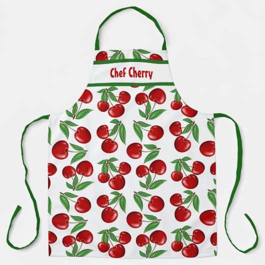 Red Cherries Muster Personalisiert Schürze (Vorderseite)
