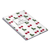Red Cherries Muster Personalisiertes Notebook Notizblock (Rechte Seite)