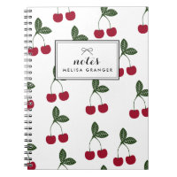 Red Cherries Muster Personalisiertes Notebook