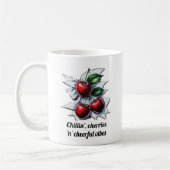 Red Cherries 'n' Cheerful Vibes Trendy Mit Monogra Kaffeetasse (Links)