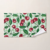 Red cherries on light gingham badhandtuch set (Handtuch)