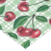 Red cherries on light green gingham tischdecke (Schrägansicht)