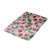 Red cherries on pink gingham badematte (Schrägansicht)