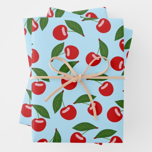 Red Cherries Pattern Geschenkpapier Set (Beispiel)