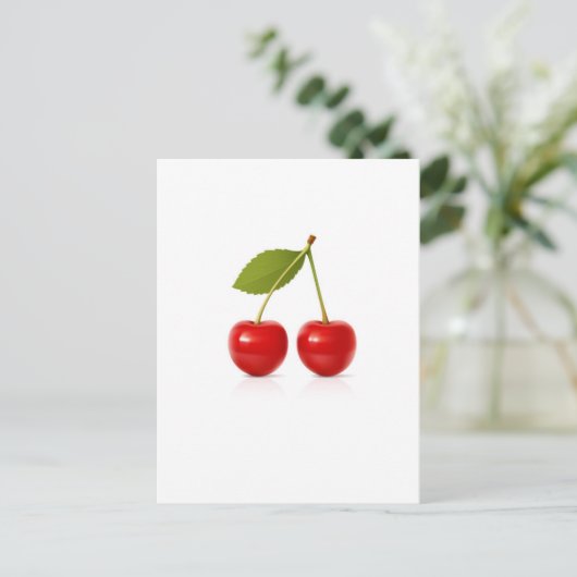 Red Cherries Postkarte (Stehend Vorderseite)