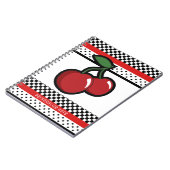 Red Cherries Red Black & White Retro Custom Notizblock (Linke Seite)