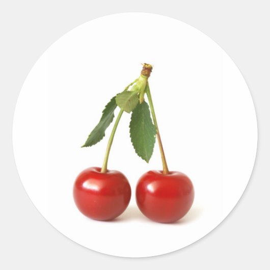 Red Cherries Runder Aufkleber (Vorderseite)