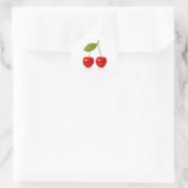 Red Cherries Runder Aufkleber (Tasche)