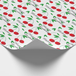 Red Cherries Summer Personalize Name Geburtstag Geschenkpapier