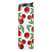 Red Cherries übers Muster nach Maß Thermosbecher (Nach links gedreht)