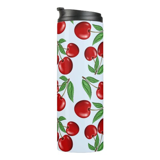 Red Cherries übers Muster nach Maß Thermosbecher (Nach rechts gedreht)