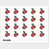 Red Cherries White Custom Gastgeschenk Runder Aufkleber (Blatt)