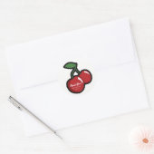 Red Cherries White Custom Gastgeschenk Runder Aufkleber (Umschlag)