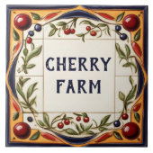 Red Cherry Art Custom House Name Plate Plaque Schi Fliese (Vorderseite)