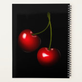 Red Cherry auf Schwarz Planer benutzerdefinierte F (Rückseite)