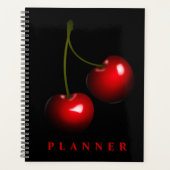 Red Cherry auf Schwarz Planer benutzerdefinierte F (Vorderseite)