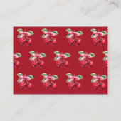 Red Cherry auf Top Bow Baby Duwer Windelwanne Begleitkarte (Rückseite)