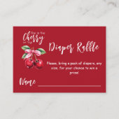 Red Cherry auf Top Bow Baby Duwer Windelwanne Begleitkarte (Vorderseite)