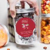 Red Cherry auf Top Coquette Pink Bow Baby Dusche Runder Aufkleber