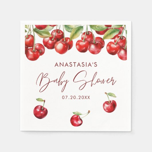 Red Cherry Baby Dusche Serviette (Vorderseite)