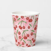 Red Cherry Birthday Paper Cup Pappbecher (Vorderseite)