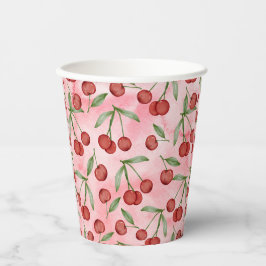 Red Cherry Birthday Paper Cup Pappbecher