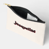 Red Cherry + Black Cabana Stripe Luxe Makeup Zubehörtasche (Offen)