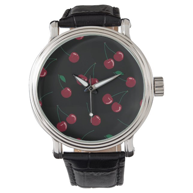 Red Cherry Black EWatch Armbanduhr (Vorderseite)