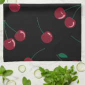 Red Cherry Black Kitchen Handtücher (Gefaltet)