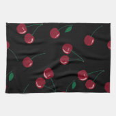 Red Cherry Black Kitchen Handtücher (Horizontal)