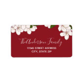Red Cherry Blossom - Adressetikett (Vorne)