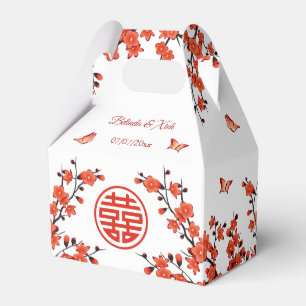 Red Cherry Blossom Blossom   Chinesische Hochzeit Geschenkschachtel