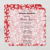 Red Cherry Blossom Blumenkohl Brautparty Einladung (Vorne/Hinten)