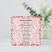 Red Cherry Blossom Blumenkohl Brautparty Einladung (Stehend Vorderseite)