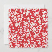 Red Cherry Blossom Blumenkohl Brautparty Einladung (Rückseite)