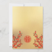 Red Cherry Blossom | Chinesische Hochzeit Einladung (Rückseite)