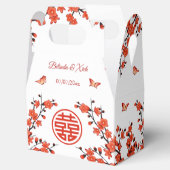 Red Cherry Blossom | Chinesische Hochzeit Geschenkschachtel (Geöffnet)