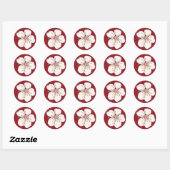 Red Cherry Blossom - Circle Sticker (Blatt)