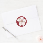 Red Cherry Blossom - Circle Sticker (Umschlag)
