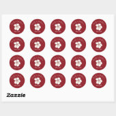 Red Cherry Blossom - Circle Sticker (Blatt)