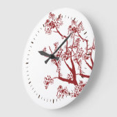 Red Cherry Blossom Custom Wall Clock Große Wanduhr (Winkel)