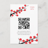 Red Cherry Blossom Hochzeit Begleitkarte (Vorderseite)