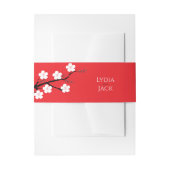 Red Cherry Blossom Hochzeit Einladungsbanderole (Vorderseite Beispiel)