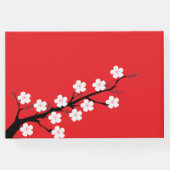Red Cherry Blossom Hochzeit Gästebuch (Rückseite)