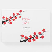 Red Cherry Blossom Hochzeit Gästebuch (Vorderseite)