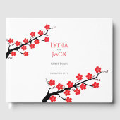 Red Cherry Blossom Hochzeit Gästebuch (Vorderseite)