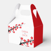 Red Cherry Blossom Hochzeit Geschenkschachtel (Vorderseite)