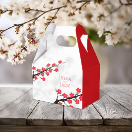 Red Cherry Blossom Hochzeit Geschenkschachtel