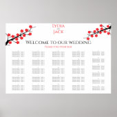 Red Cherry Blossom Hochzeit Poster (Vorne)